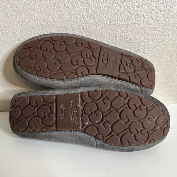 UGG Women 11 Dakota Slippers Gray Suede Moccasin Shearling Shoes Slip On - Picture 7 of 7